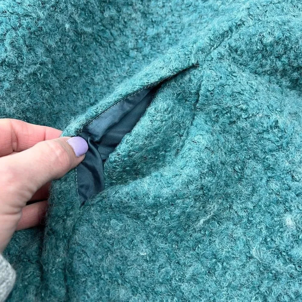 ASOS Green Wool-Blend Textured Zip Bomber Cardigan Jacket – Size 8 - Picture 3 of 10